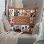 Cojín Decorativo El amor es algo maravilloso Rust Pink 10 Photo<br><div class="desc">Cita romántica y foto de Personalizado Pillow. El texto principal está escrito a mano y dice "El amor es algo maravilloso" en una dramática caligrafía con corazones de amor. La plantilla de fotos está configurada para que añadas tus imágenes, trabajando en el sentido de las agujas del reloj desde la...</div>