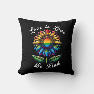 Cojín Decorativo El amor es amor el arcoiris girasol LGBT+ Lesbiana