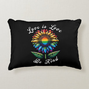 Cojín Decorativo El Amor Es Amor Girasol Arcoíris LGBT+ Gay Lesbian