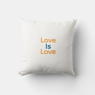 Cojín Decorativo El amor es amor naranja azul orgullo colorido LGBT