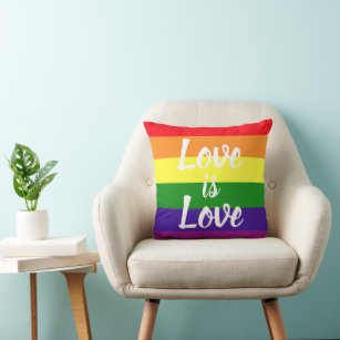 Cojín Decorativo El amor es amor, orgullo gay arcoiris