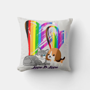 Cojín Decorativo El amor es amor para el gato y el perro - propieta