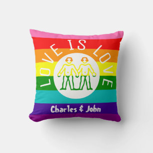 Cojín Decorativo El amor es amor Typografía Orgullo gay LGBT Arcoir
