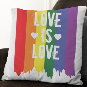 Cojín Decorativo El amor es el amor el orgullo arcoiris LGBT
