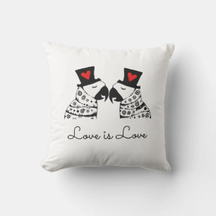Cojín Decorativo El amor es loros del gay del amor