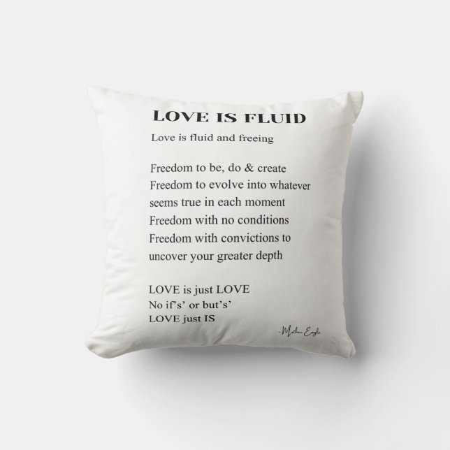 Cojín Decorativo El amor es poesía fluida (Anverso)