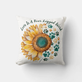 Cojín Decorativo El Amor Es Una Palabra De Cuatro Piernas, El Perro