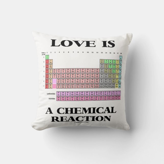 Cojín Decorativo El amor es una reacción química (la tabla (Anverso)