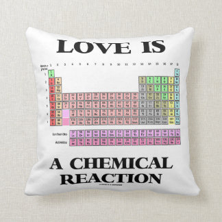 Cojín Decorativo El amor es una reacción química (la tabla