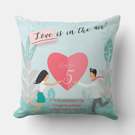 Cojín Decorativo "¡El amor está en el aire!" Aniversario de la pare