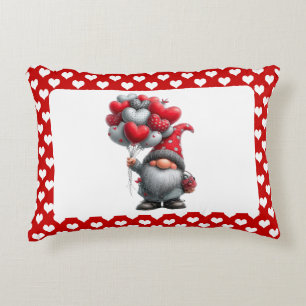 Cojín Decorativo "El amor está en el aire" Gnome con globo en forma