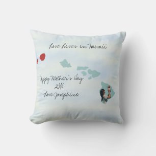 Cojín Decorativo El amor vive en Hawái, foto de un Personalizado co