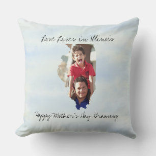 Cojín Decorativo El amor vive en Illinois, foto de un Personalizado