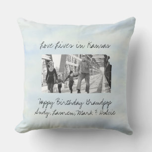 Cojín Decorativo El amor vive en Kansas, foto de un Personalizado c