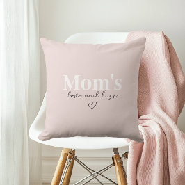 Cojín Decorativo El amor y abrazos de mamá rosados | Regalo del Día