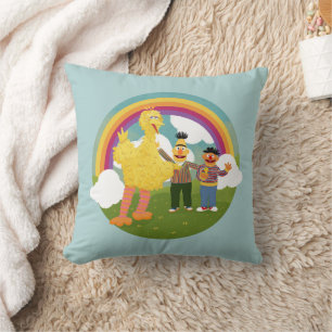 Cojín Decorativo El arcoiris de los antiguos amigos de Plaza Sésamo