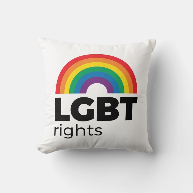 Cojín Decorativo El arcoiris de los derechos LGBT (Anverso)