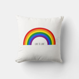Cojín Decorativo El arcoiris del orgullo gay. El amor es amor