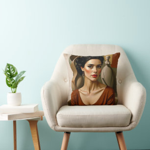 Cojín Decorativo El arte entre nosotros - Retrato colorido