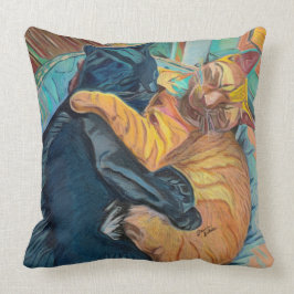 Cojín Decorativo El arte Personalizado dos gatos