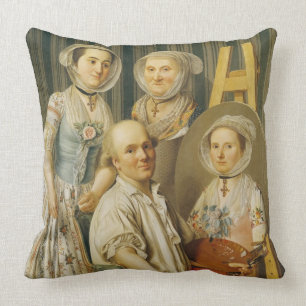 Cojín Decorativo El artista y su familia (aceite en lona)