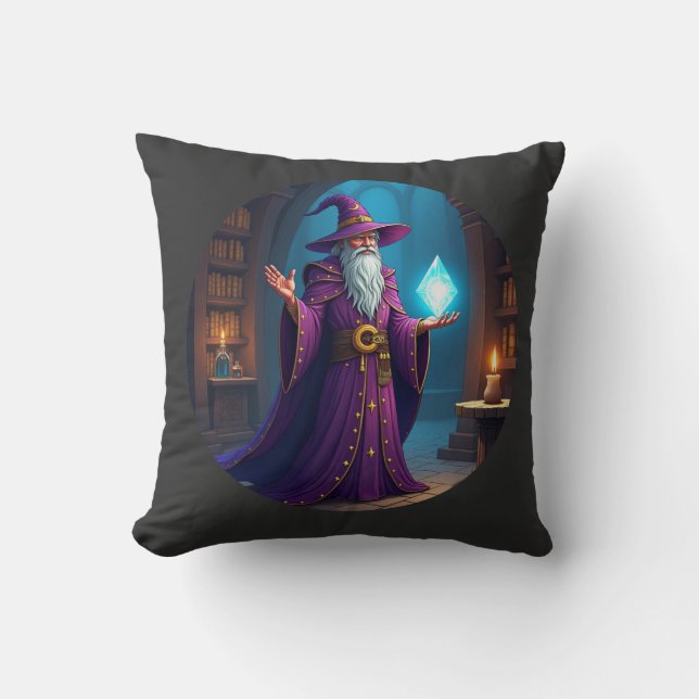 Cojín Decorativo El asistente consulta su cristal mágico (Anverso)