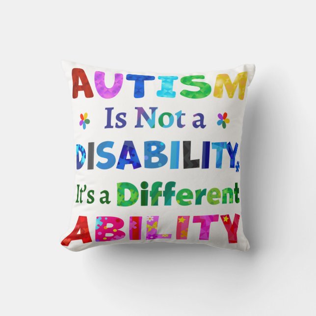 Cojín Decorativo El AUTISMO no es una discapacidad (Anverso)