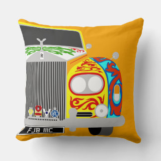 Cojín Decorativo El auto clásico psicodélico de Lennon