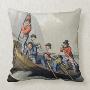 Cojín Decorativo El barco de una nave que ataca una ballena,