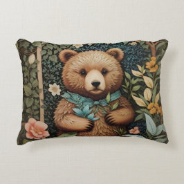 Cojín Decorativo El bebé lindo oso marrón William Morris inspirado