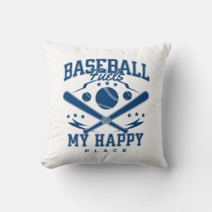 Cojín Decorativo El béisbol alimenta mi lugar feliz