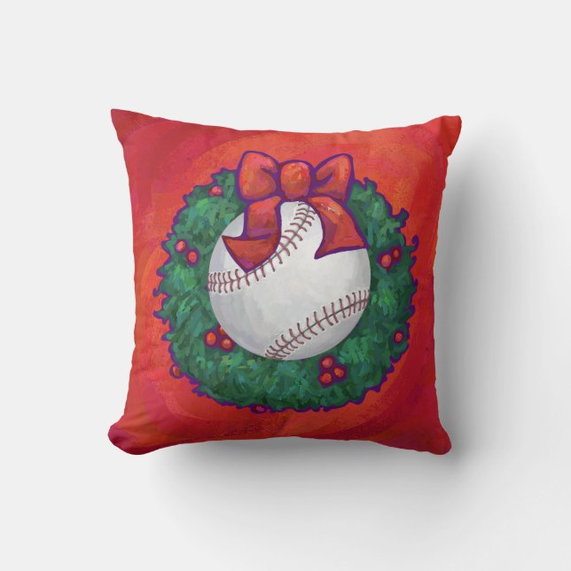 Cojín Decorativo El béisbol en la corona roja (Anverso)