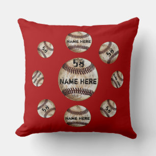 Cojín Decorativo El béisbol personalizado pega tu texto y colores