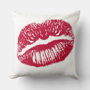 Cojín Decorativo El beso, los labios rojos