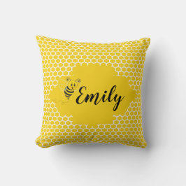 Cojín Decorativo El blanco amarillo del bebé manosea la miel del