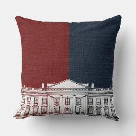 Cojín Decorativo El blanco rojo y el azul de Washington DC La Casa 