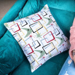 Cojín Decorativo El Boomerang Starburst Atómico Cuadrados A Mediado<br><div class="desc">Añade un toque de color a tu sofá o cama con esta almohada de tiras retro. El patrón presenta cuadrados abstractos,  estallidos y un boomerang en los colores rojo,  verde,  azul,  amarillo y negro. ¡Esto animará la decoración!</div>