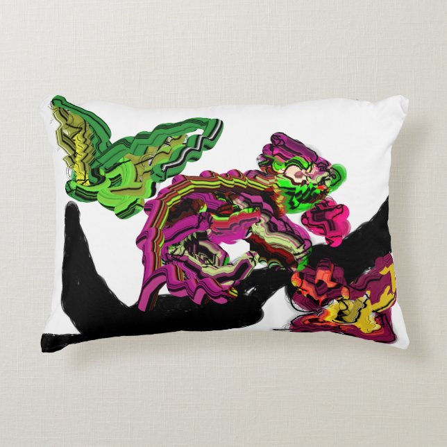 Cojín Decorativo El bosque lluvioso Chameleon divertido (Anverso)