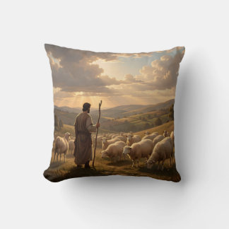 Cojín Decorativo El Buen Pastor – Arte de pastor cristiano para ech