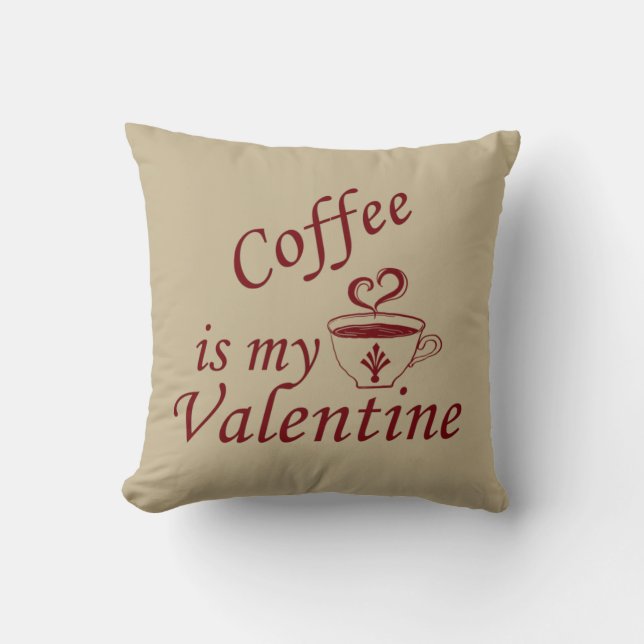 Cojín Decorativo El café es mi San Valentín (Anverso)