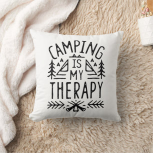 Cojín Decorativo El camping es mi terapia estética retro vintage