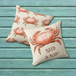 Cojín Decorativo El cangrejo rojo vintage reversible necesita una s