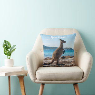 Cojín Decorativo El canguro en la playa Australia