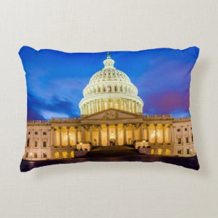 Cojín Decorativo El capitolio de Estados Unidos en la hora azul