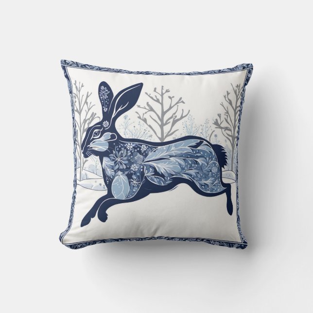 Cojín Decorativo El capricho del invierno de Hares (Anverso)