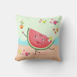 Cojín Decorativo El carácter y la playa de la sandía dulce