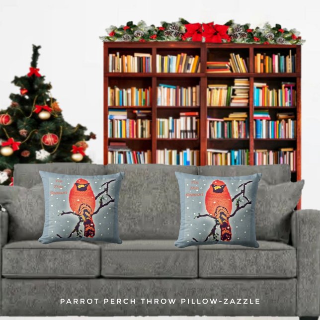 Cojín Decorativo El Cardenal Bird En La Nevada (Subido por el creador)