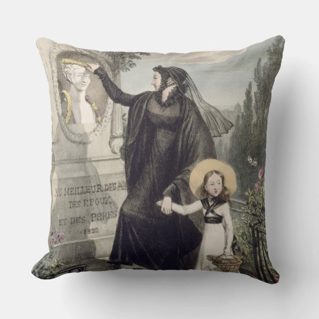 Cojín Decorativo El Cementerio de Pere Lachaise, impreso por Charle (Anverso)