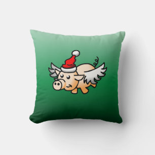 Cojín Decorativo El Cerdo de Navidad Volador