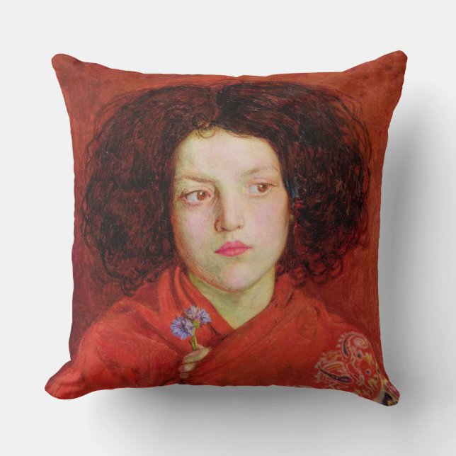 Cojín Decorativo El chica irlandés, 1860 (aceite en la lona (Anverso)